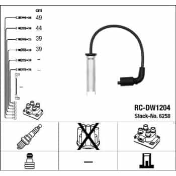 Juego de cables de bujía 6258 NGK