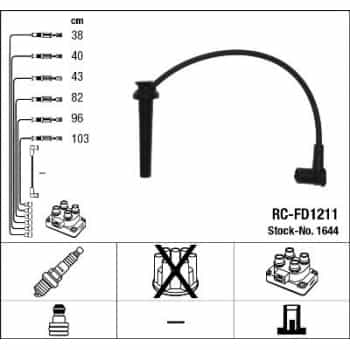 Juego de cables de bujía 1644 NGK