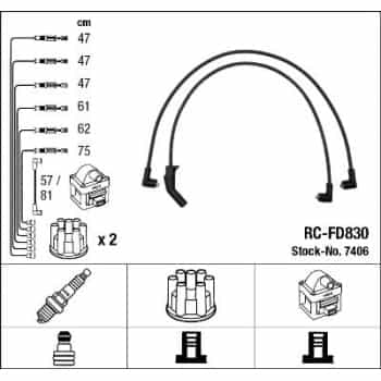 Juego de cables de bujía 7406 NGK