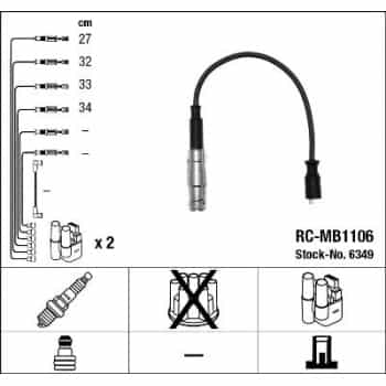 Juego de cables de bujía 6349 NGK