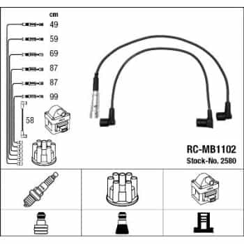 Juego de cables de bujía 2580 NGK