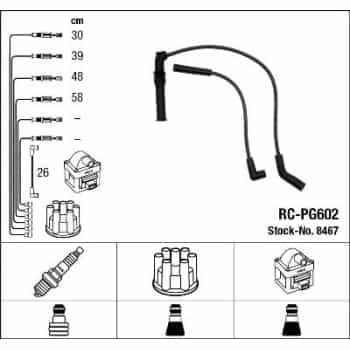 Juego de cables de bujía 8467 NGK
