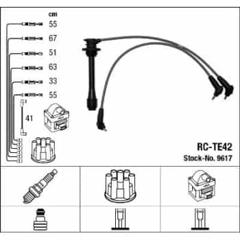Juego de cables de bujía 9617 NGK