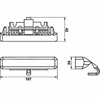 Juego de linternas BST HOR soporte amarillo 11-30V