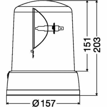 Baliza giratoria KL7000 24V azul magnética