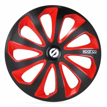 Juego de 4 cubiertas para ruedas Sparco Sicilia de 16 pulgadas en negro/rojo/carbono