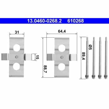 Juego de accesorios, pastillas de freno de disco