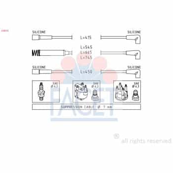 Juego de cables de bujía 4.8514 Facet