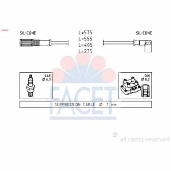 Juego de cables de bujía 4.8616 Facet