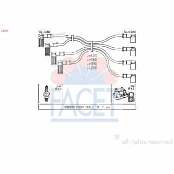 Juego de cables de bujía 4.8615 Facet