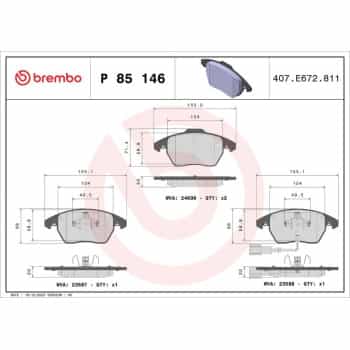 Juego de pastillas de freno P 85 146 Brembo
