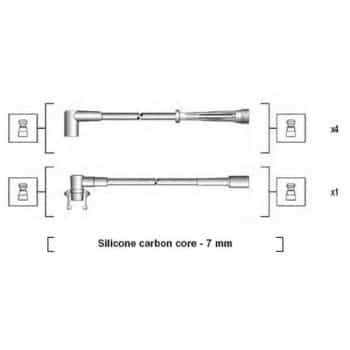 Juego de cables de bujía 941145170714 Magneti Marelli