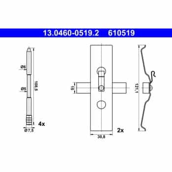 Kit de accesorios, pastilla de freno de disco