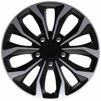 Juego de 4 cubiertas para ruedas AutoStyle Hornet Pro de 14 pulgadas en color plata/negro