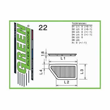 Filtro de repuesto Verde