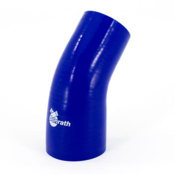 Reductor de manguera de silicona Bonrath con curva de 45 grados - Longitud: 50 mm - Ø89>57 mm