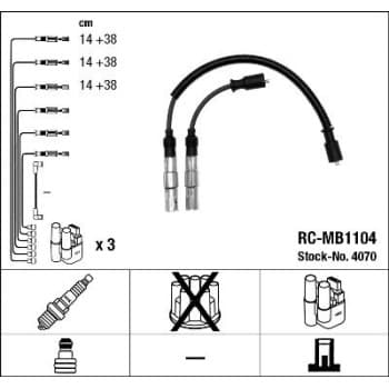 Juego de cables de bujía 4070 NGK