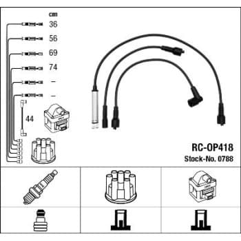Juego de cables de bujía 0788 NGK