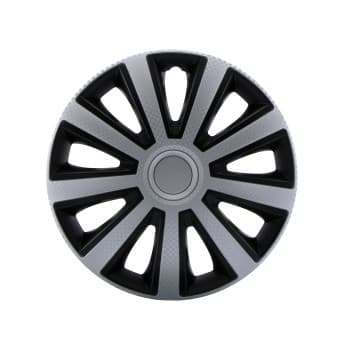 Juego de 4 cubiertas para ruedas Aviator plateadas y negras de 13"