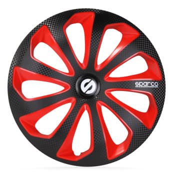 Juego de 4 cubiertas para ruedas Sparco Sicilia de 15 pulgadas en negro/rojo/carbono
