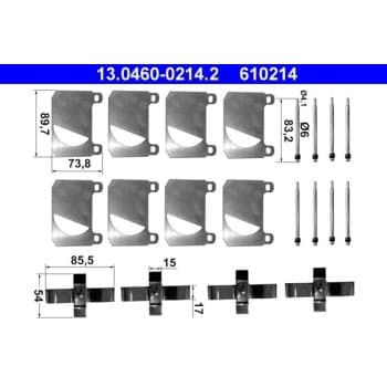 Juego de accesorios, pastillas de freno de disco