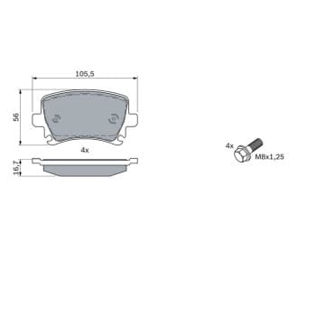 Juego de pastillas de freno 0 986 494 053 Bosch